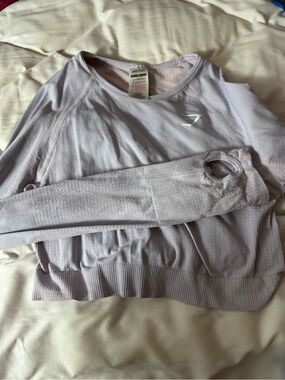 Gymshark Lavender Seamless Long Sleeve Top with Thumbholes
